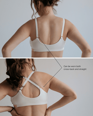 [Vanilla Swirl] #en the adjustable maternity bra can be worn cross-back and straight 